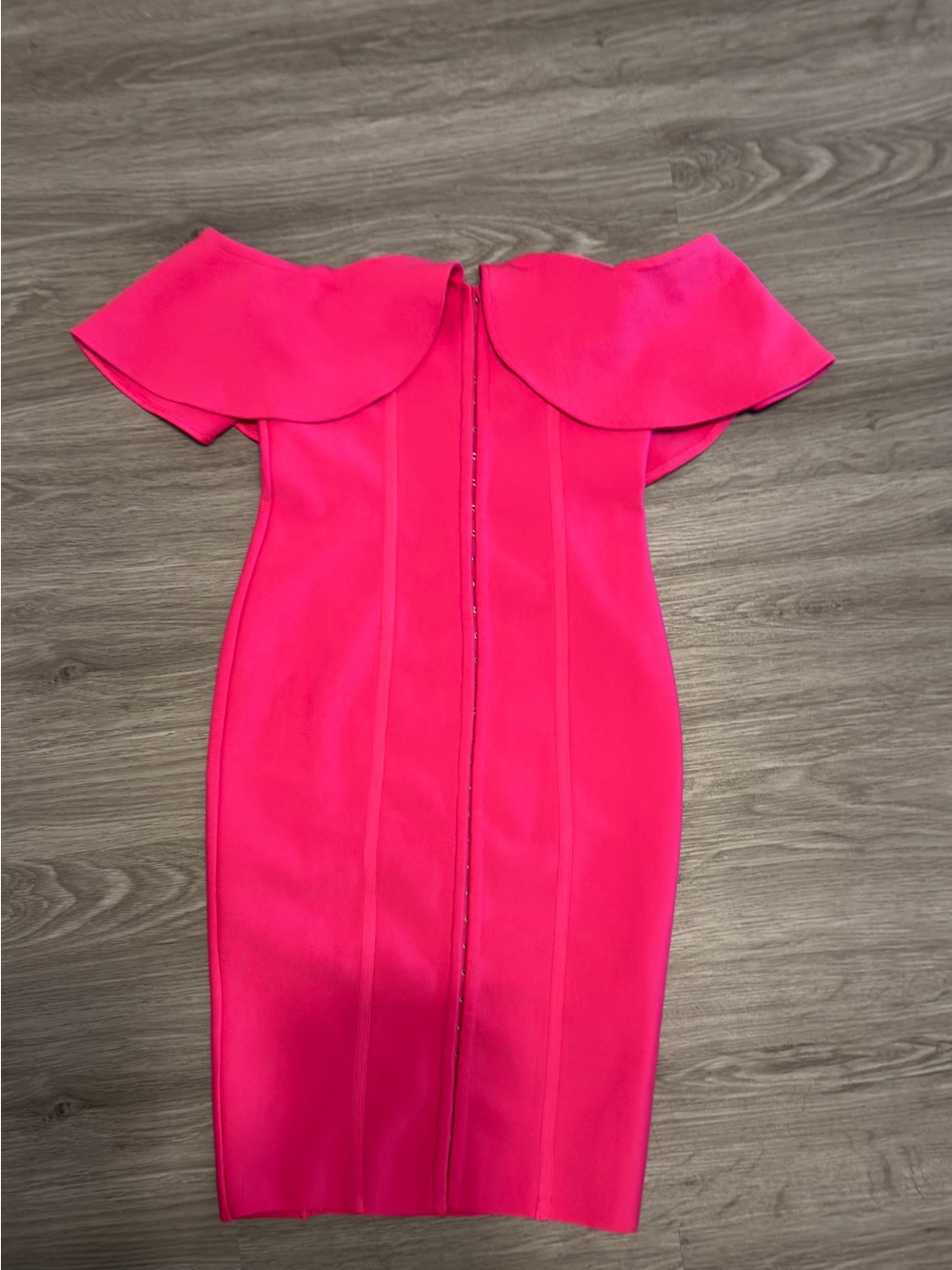 Off-Shoulder Hot Pink Sheath Dress